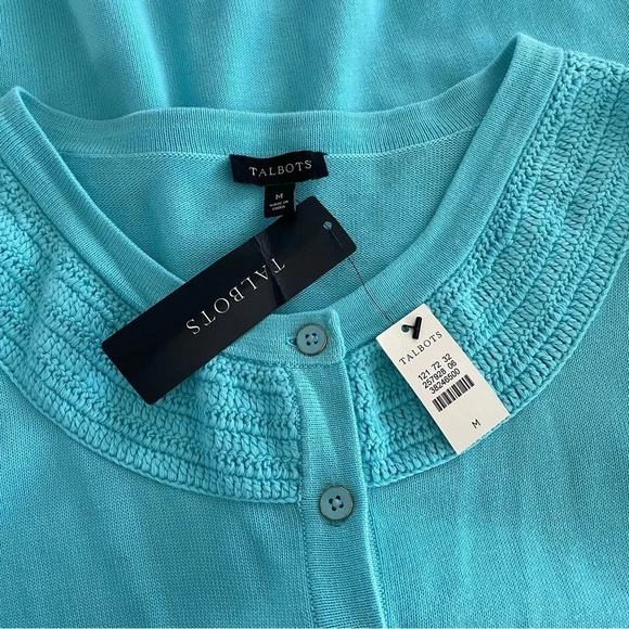 NWT Talbots Cardigan Sweater Cotton Rayon Blend size Medium - Picture 2 of 8